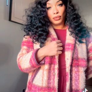 Knox Rose Pink and Cream Plaid Jacket-SY